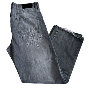 Vintage 90s G UNIT Pants Size 36x34 Baggy JNCO Style Distressed Black Denim